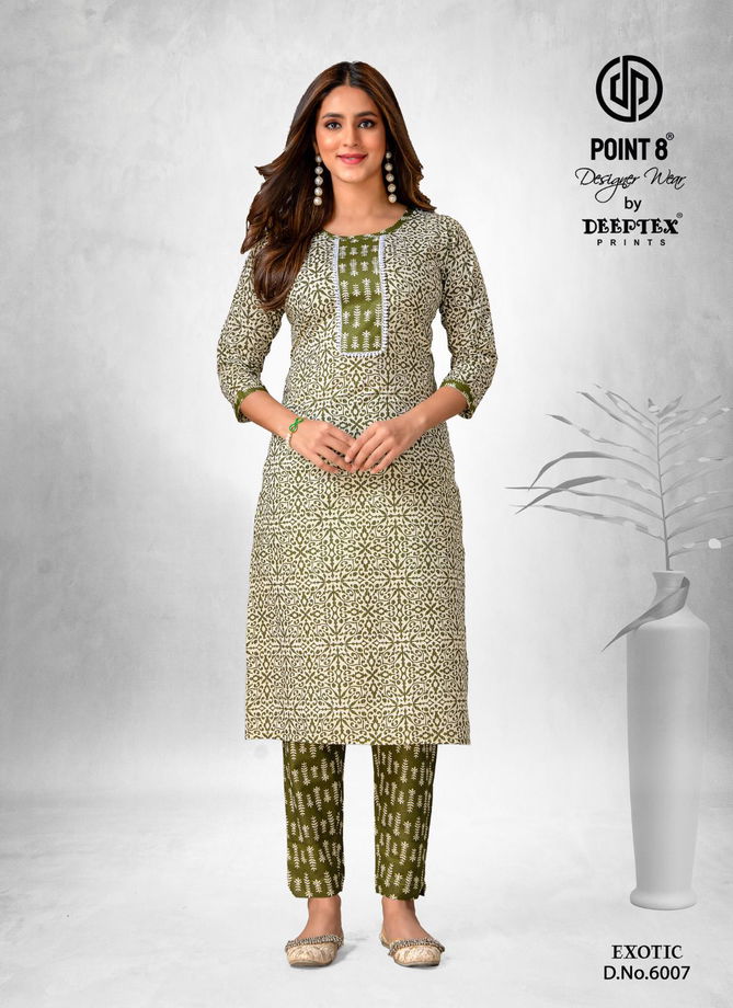 Exotic Vol 6 By Deeptex Printed Cotton Kurti With Bottom Wholesale Shop In Surat
